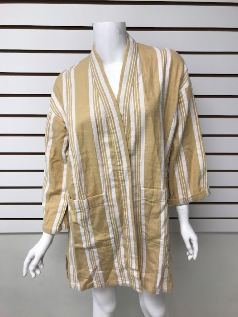 NWT Eileen Fisher Petite Stripe Reed Kimono Jacket, Made In India, Size PS